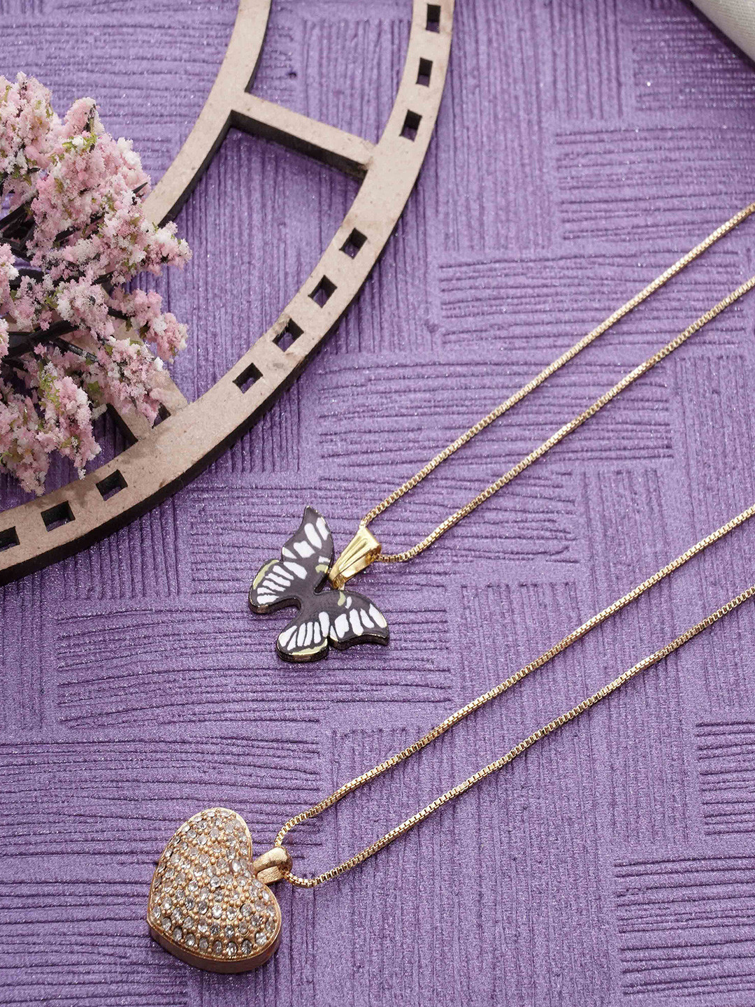 Ramdev Art Fashion Jwellery Pack of 2 Gold-Plated Necklaces