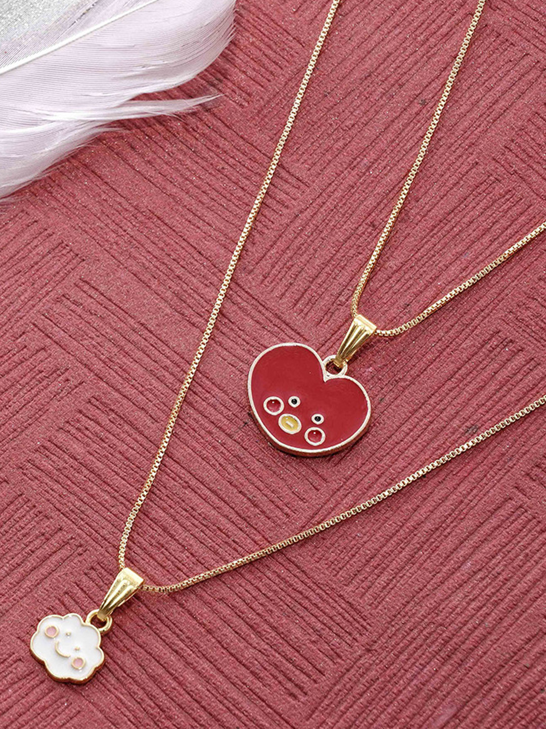 Ramdev Art Fashion Jwellery Pack of 2 Gold-Plated Necklace