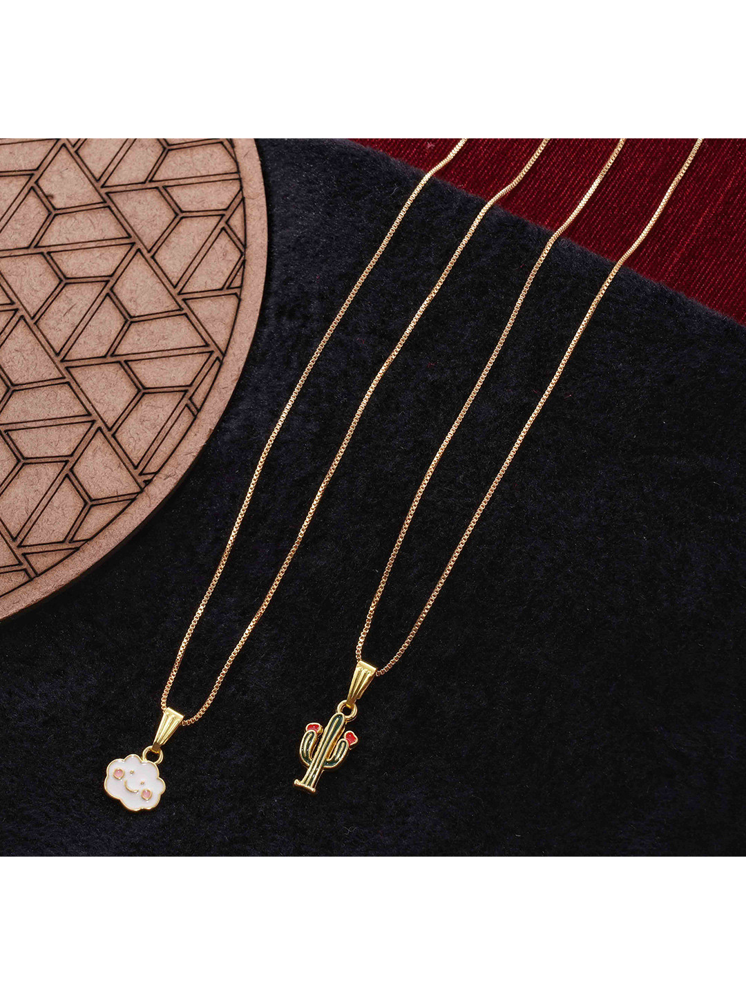 Ramdev Art Fashion Jwellery Pack of 2 Gold-Plated Necklace