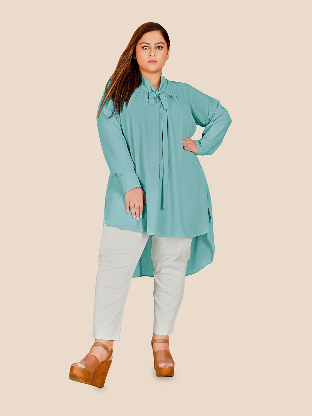 Curvy Lane Shirt Style Longline Top