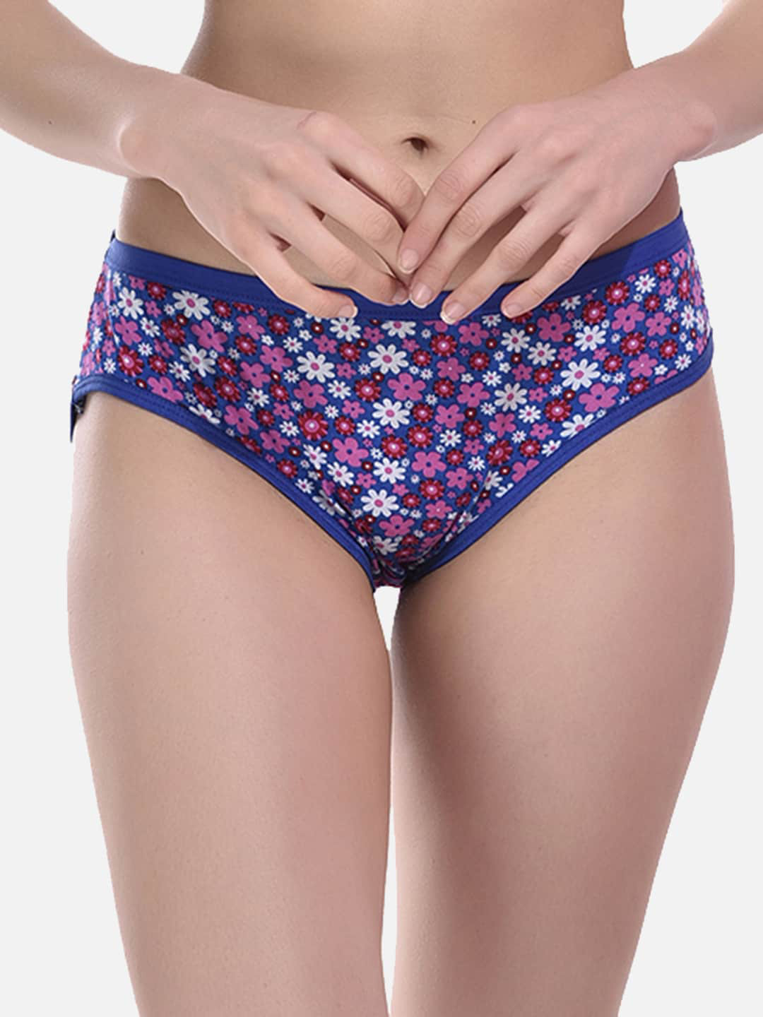 StyFun Floral Printed Cotton Hipster Briefs LS_Sarika_Panty_Blue