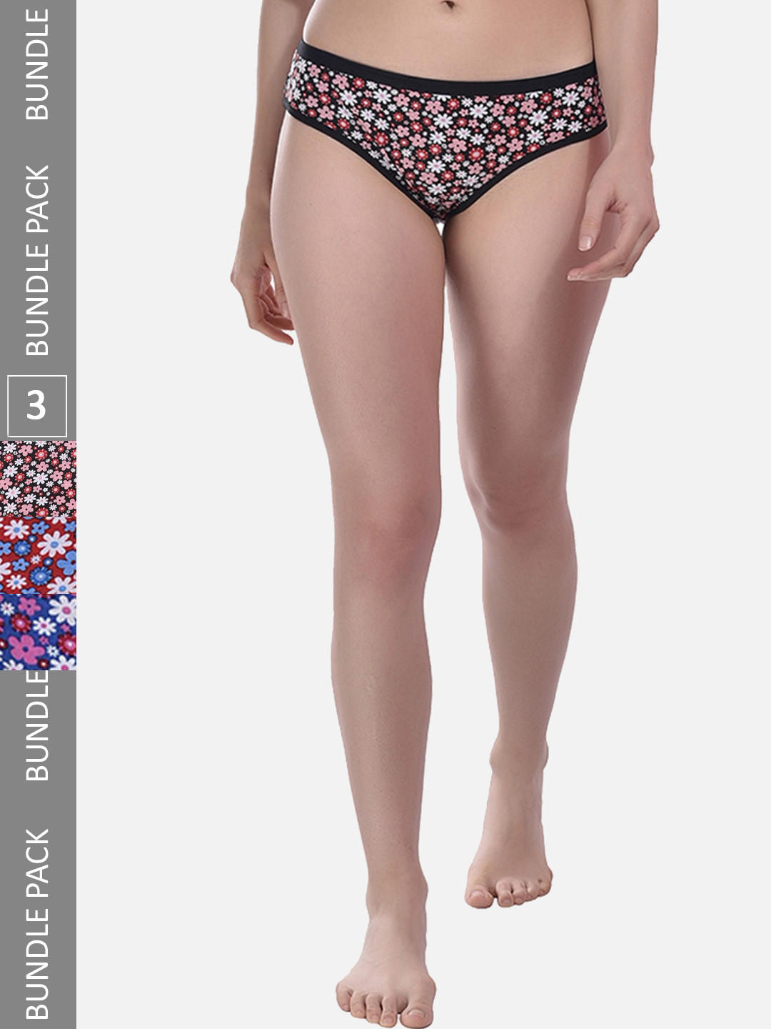 StyFun Pack Of 3 Printed Hipster Briefs LS_Sarika_Panty_Packof3