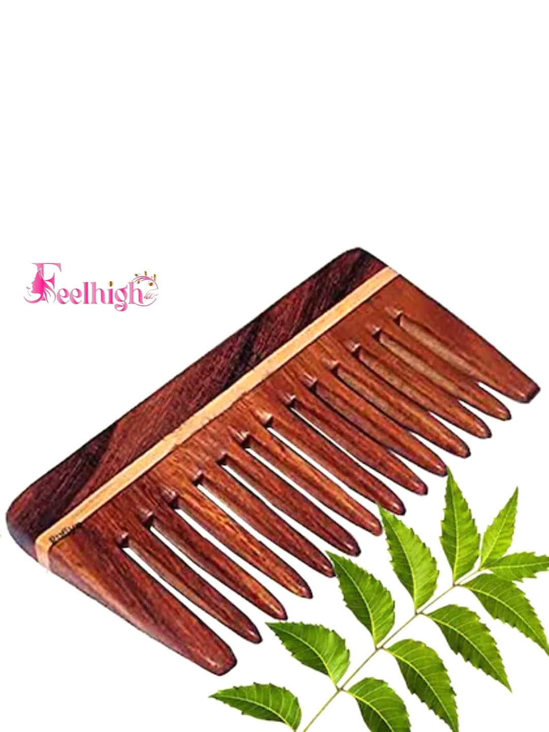 FEELHIGH Natural Wooden Neem Hair Comb