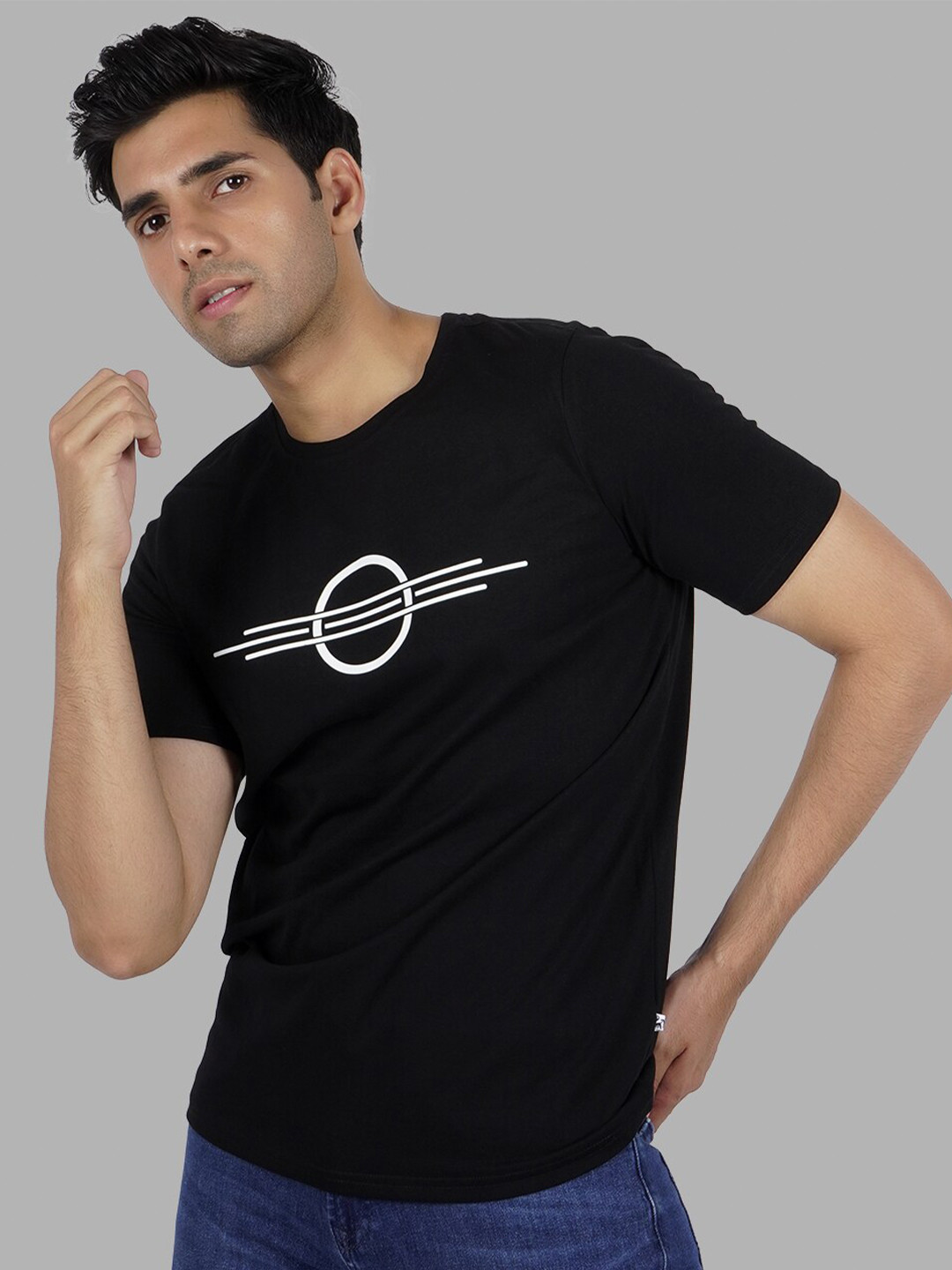 Elibolz Graphic Printed Round Neck Cotton T-Shirt