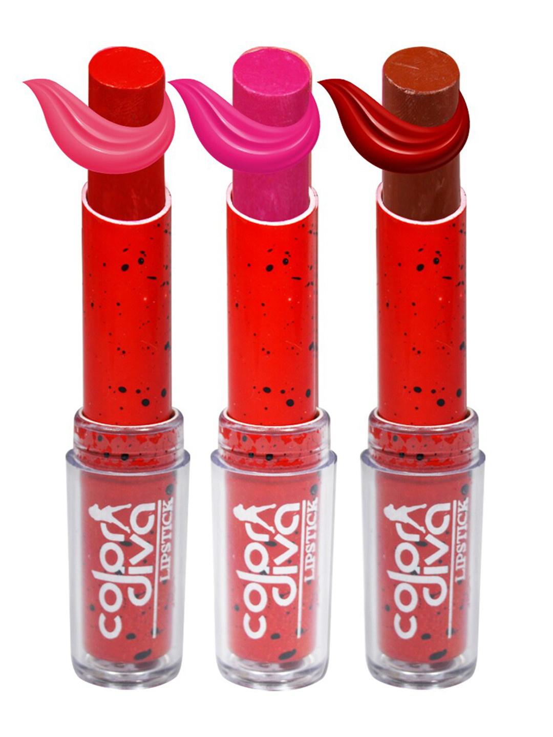 Adbeni Set Of 3 Hot Shot Lipsticks- Indic Maroon 05 - Pink Perfect 06 - Thunderbird 07