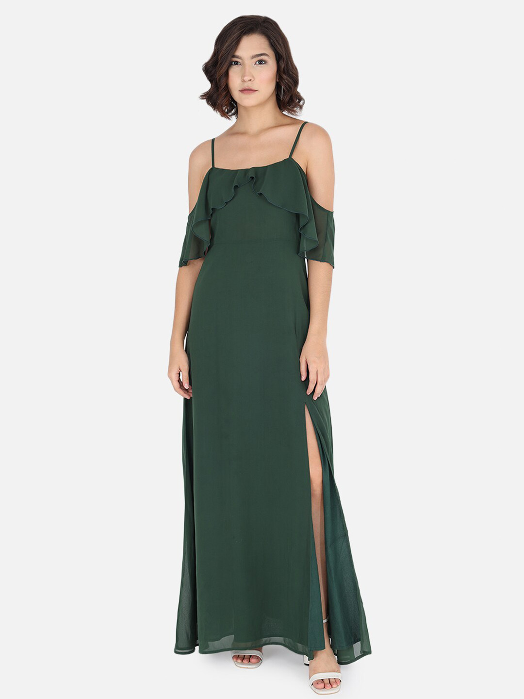 Trend Arrest Ruffled Detailed Shoulder Straps A-Line Dress