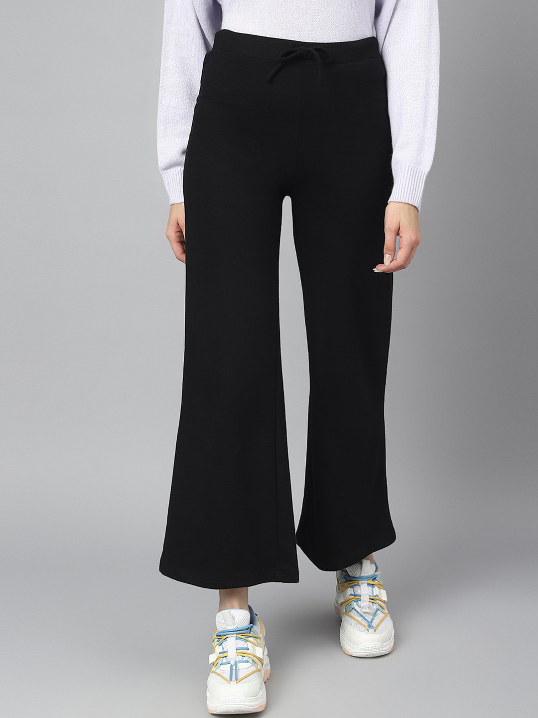 COLOR CAPITAL Women Mid-Rise Bootcut Trousers