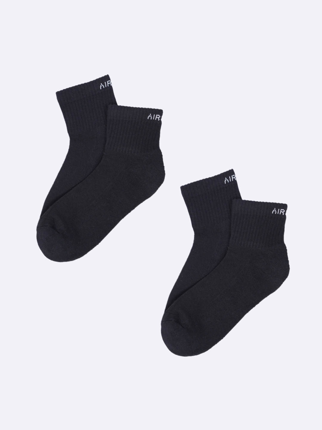 AIR GARB Pack of 2  Black Breathable Cotton Above-Ankle  Socks