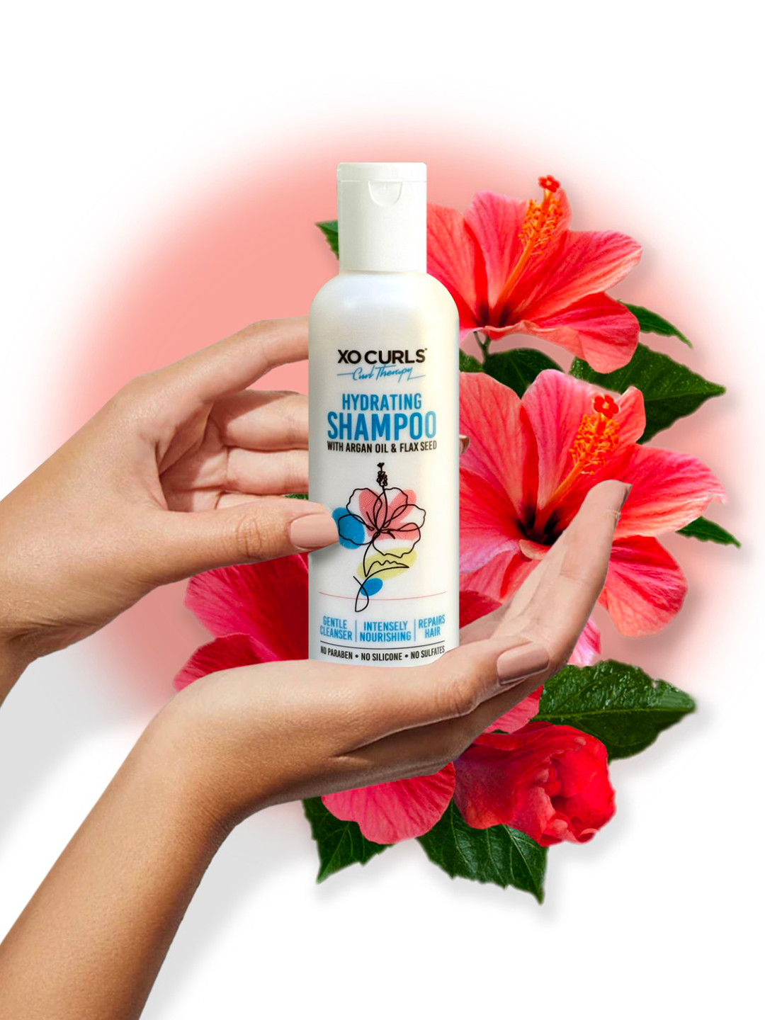 XO CURLS Hydrating Shampoo With Argan Oil & Flax Seed For Soft Natural Curls - 100ml