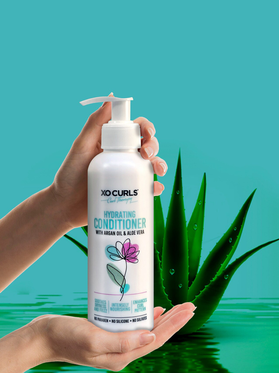 XO CURLS Curl Therapy Hydrating Conditioner With Argan Oil & Aloevera - 250 ml