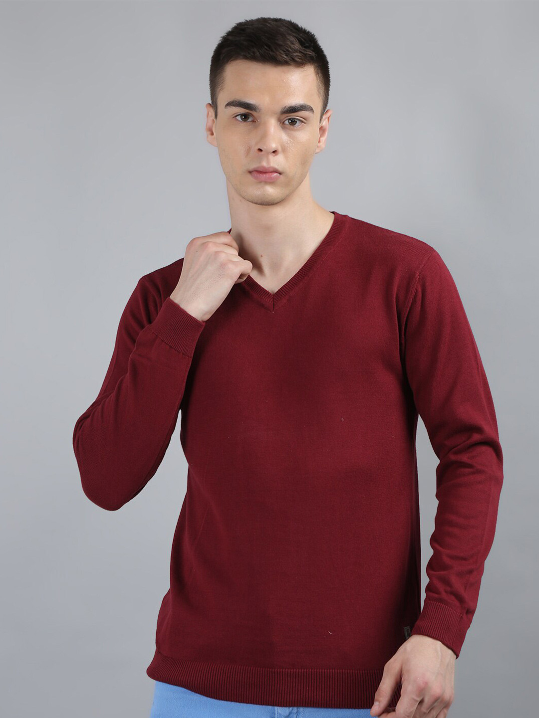 TIM PARIS V-Neck Cotton Pullover Sweater