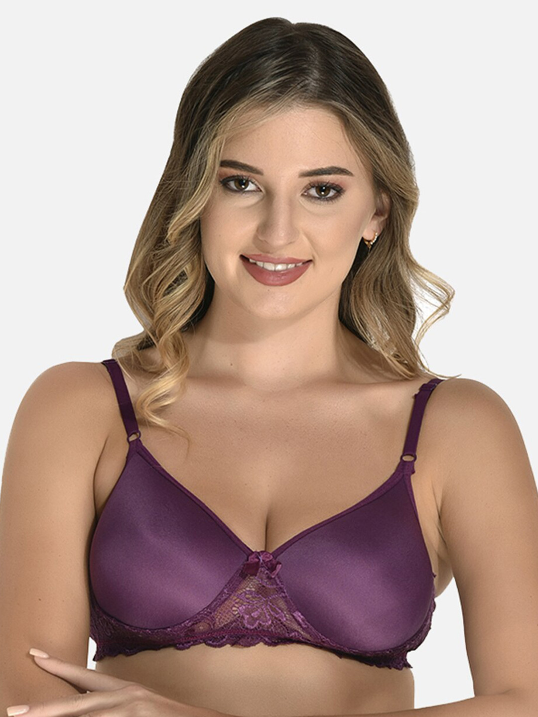 StyFun Lace Full Coverage Lightly Padded Seamless Cotton Everyday Bra With All Day Comfort