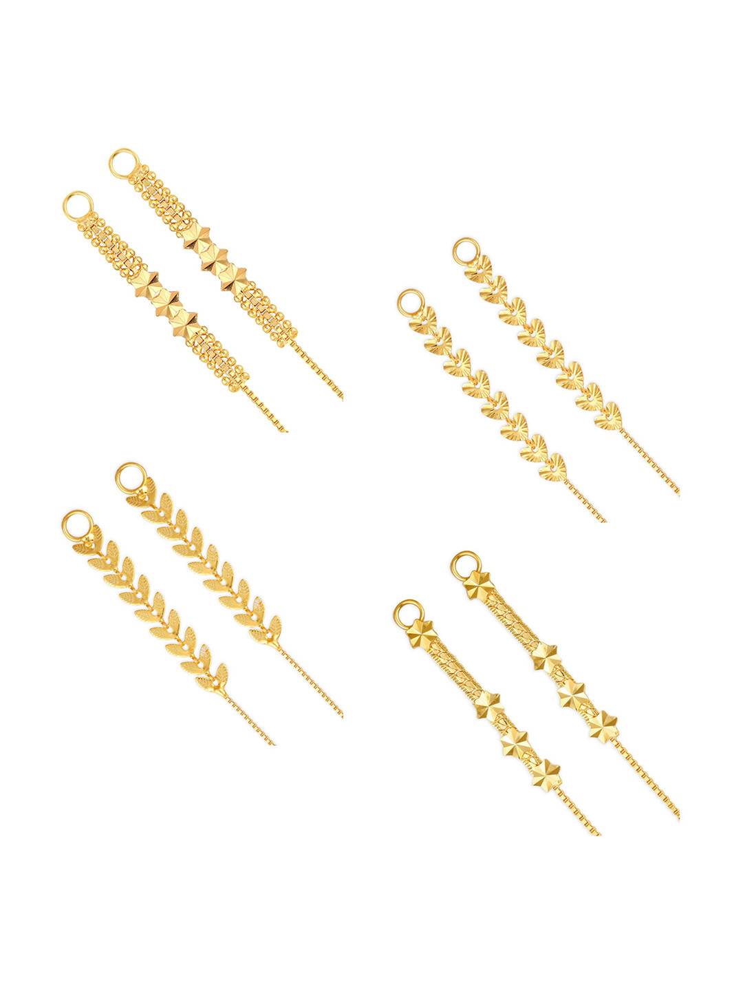 Vighnaharta Set Of 4 Gold-Plated Classic Ear Chains