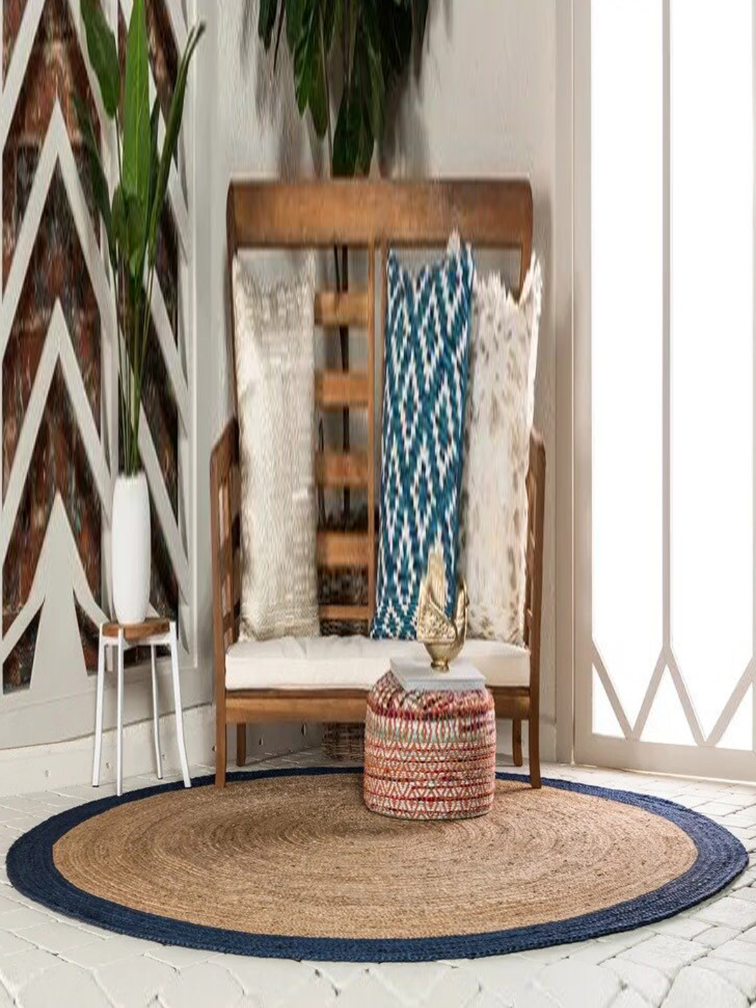 Art Avenue VAGHINAG Brown Round Jute Rug