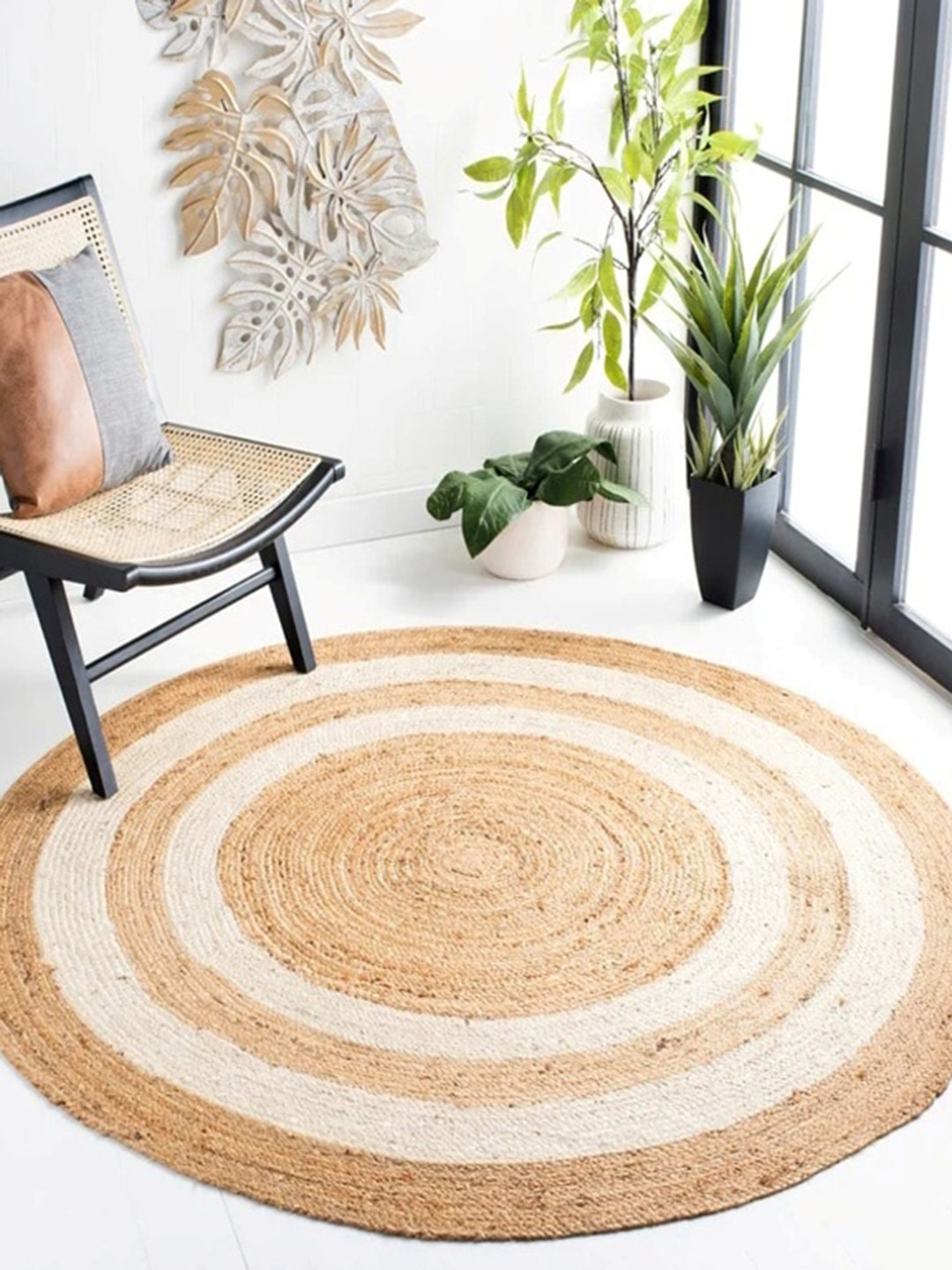 Art Avenue Raymonde Beige & White Round Jute Rug