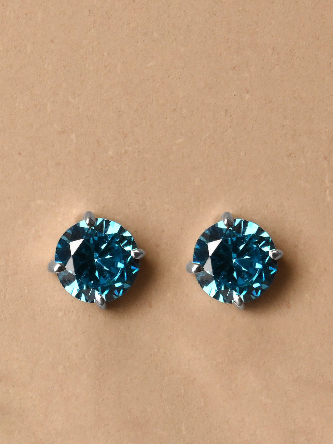 Clara Rhodium-Plated Sterling Silver Cubic Zirconia Contemporary StudsEarrings