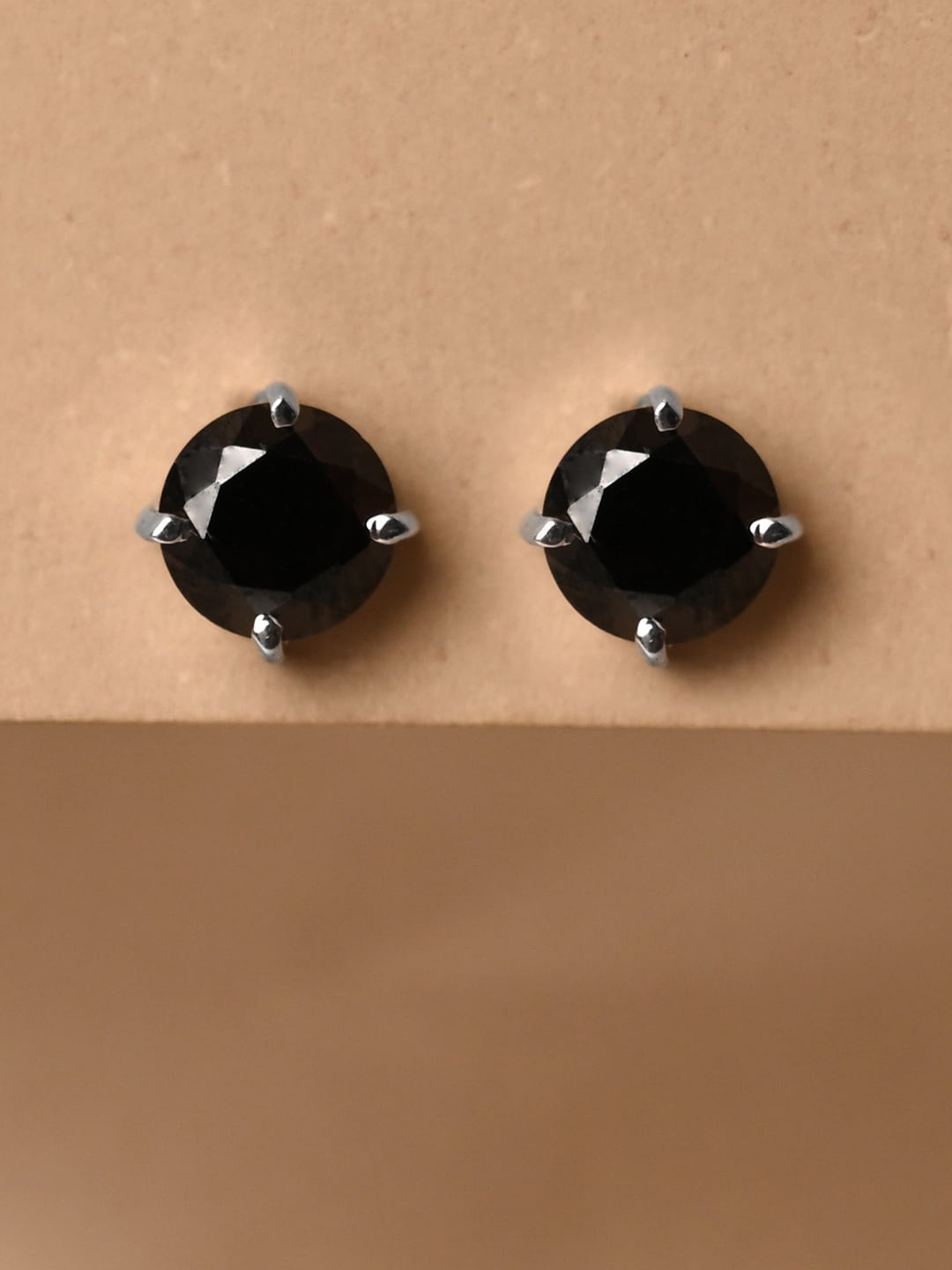 Clara Rhodium-Plated Sterling Silver Cubic Zirconia Contemporary Stud Earrings