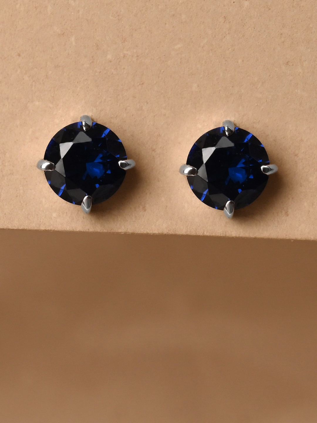 Clara Rhodium-Plated Sterling Silver Cubic Zirconia Contemporary Stud Earrings