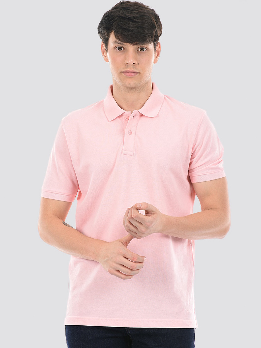 ONEWAY Solid Cotton Polo T-Shirt