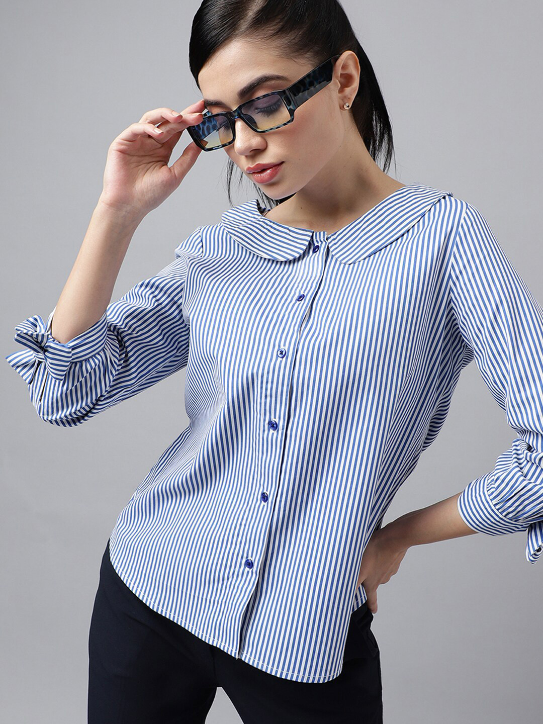 Hancock Pinstriped Regular Fit Pure Cotton Formal Shirt