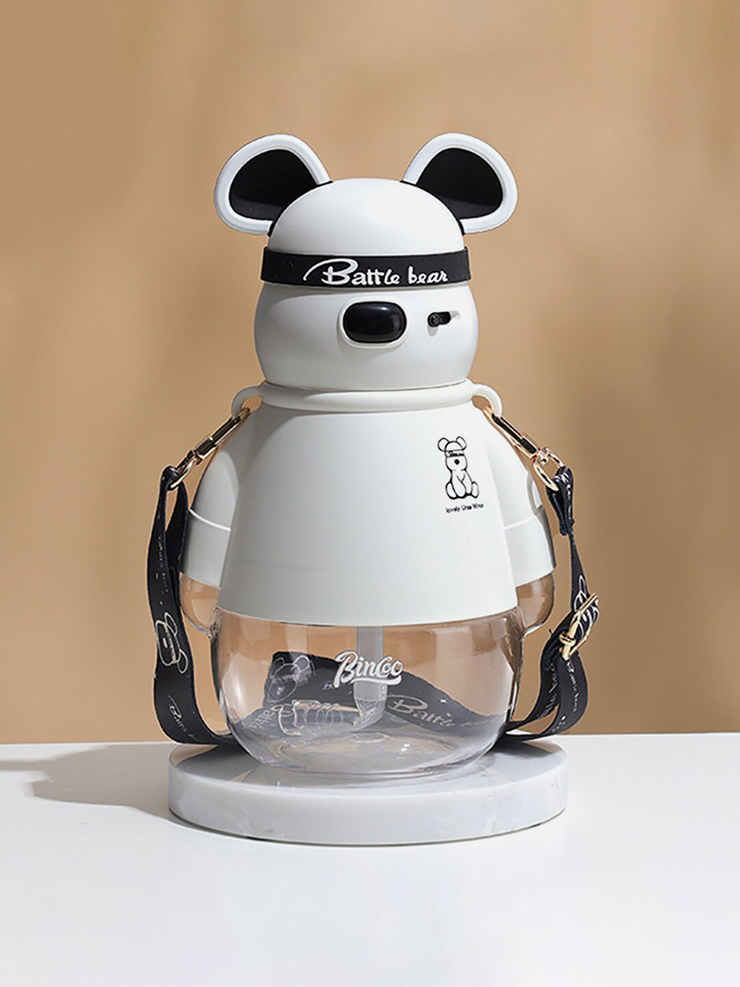 Little Surprise Box LLP Black Colourblocked Plastic Single Wall Vacuum Sipper - 1.1L