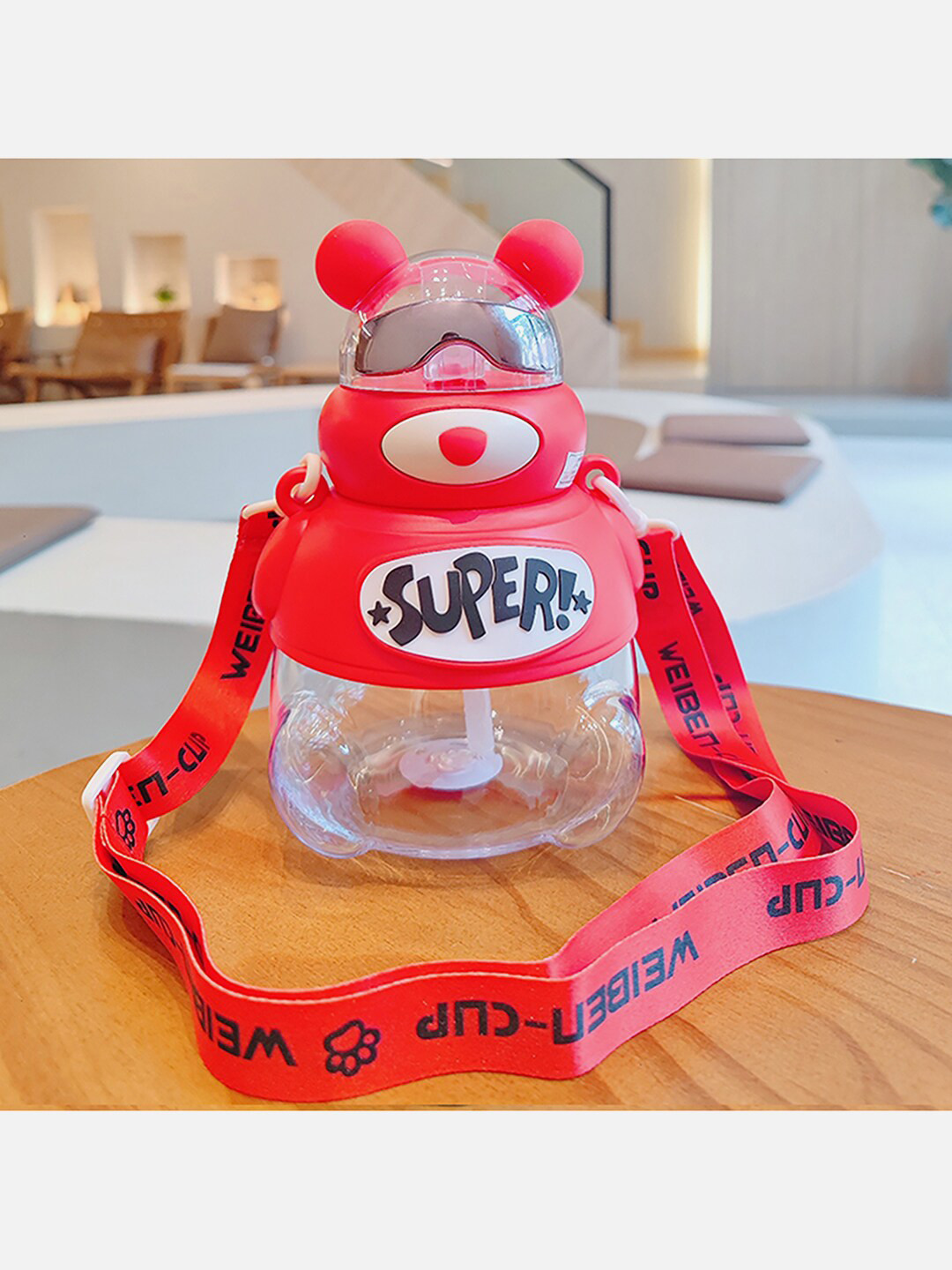 Little Surprise Box LLP Red Typography Plastic Spill Proof Sipper - 1.2L