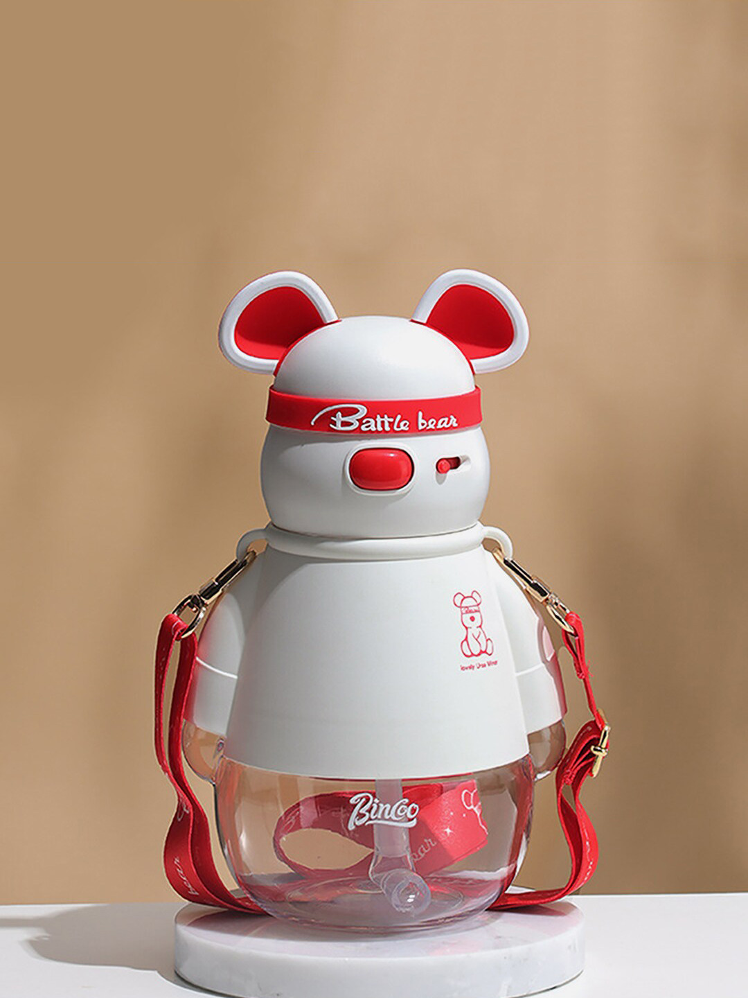 Little Surprise Box LLP White Typography Plastic Single Wall Vacuum Sipper - 1.1L