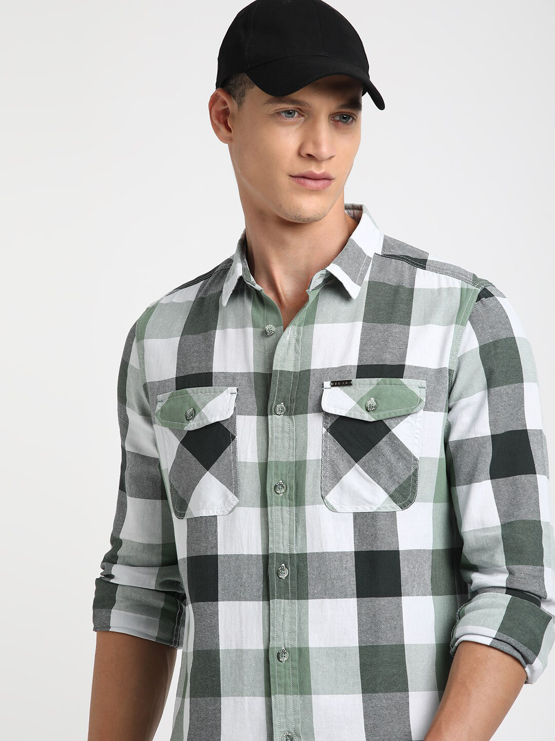THE BEAR HOUSE Buffalo Checked Pure Cotton Casual Shirt
