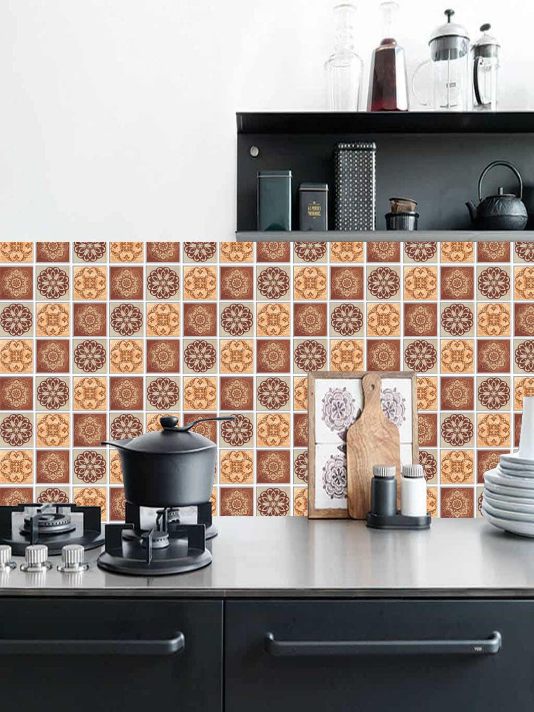 Jaamso Royals Brown 3D PE Foam Self Adhesive 3D Wallpaper