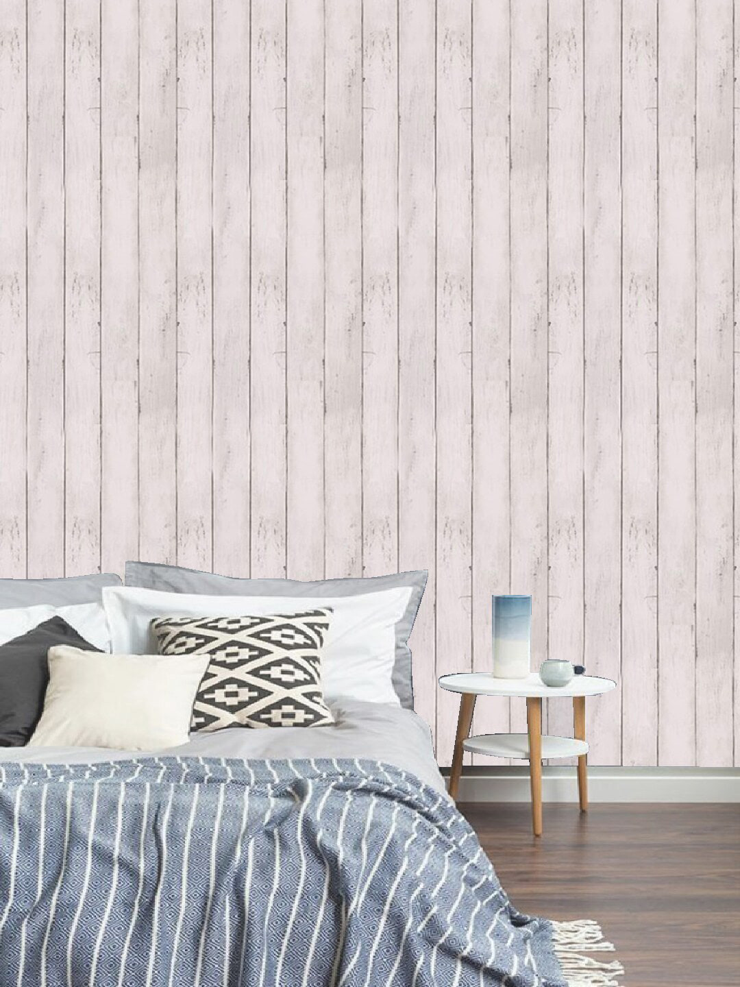 Jaamso Royals Beige Vintage Wood Self Adhesive Wallpaper