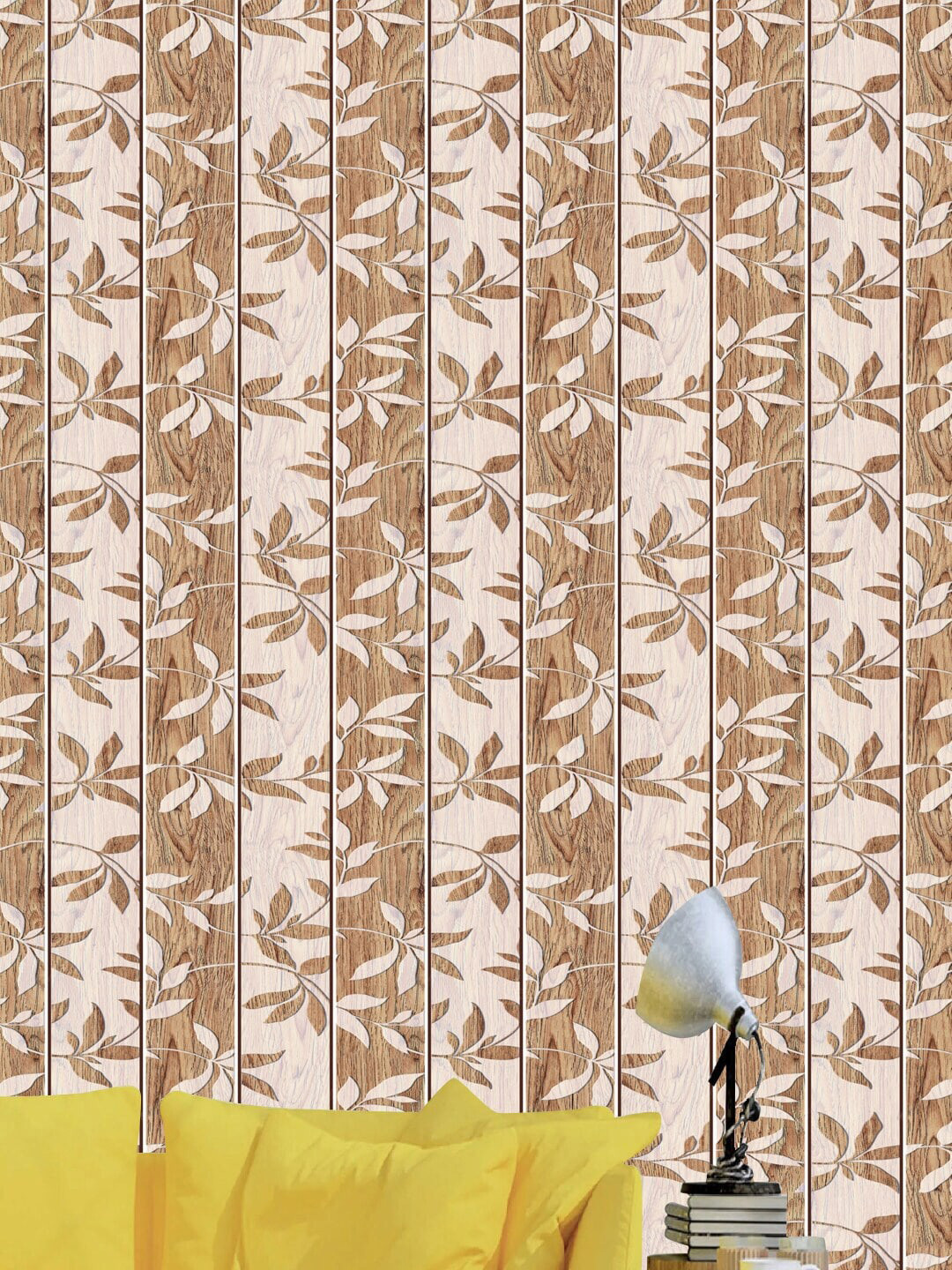 Jaamso Royals Beige Wood Style Self Adhesive Wallpaper