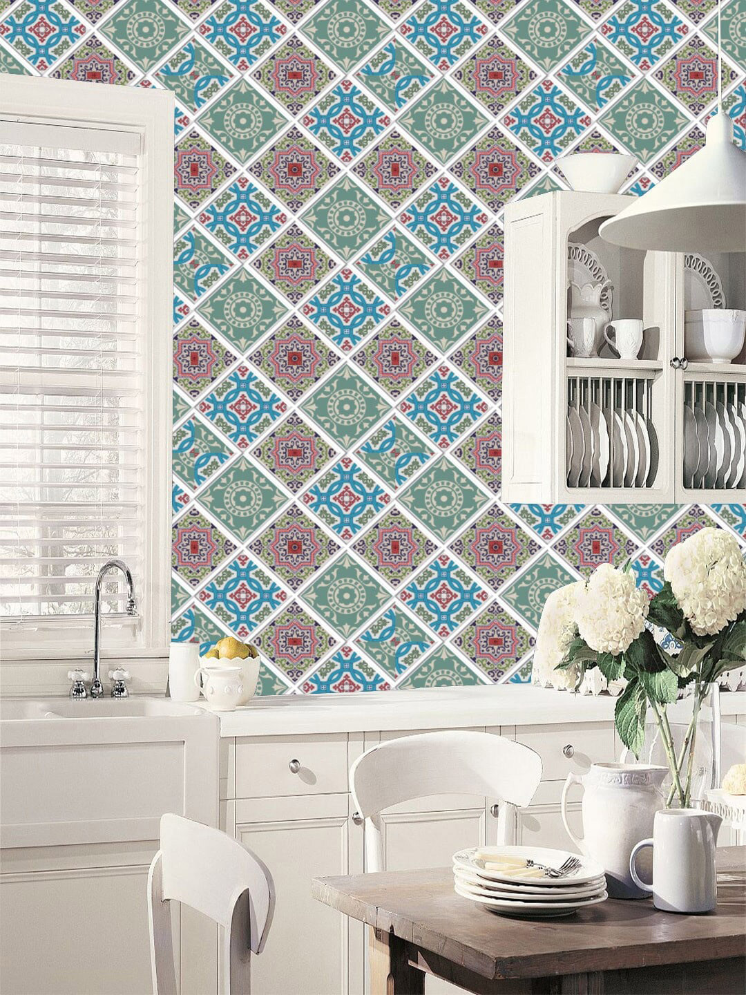 Jaamso Royals Pink & Green 3D Wall Panel PE Foam Self Adhesive 3D Wallpaper