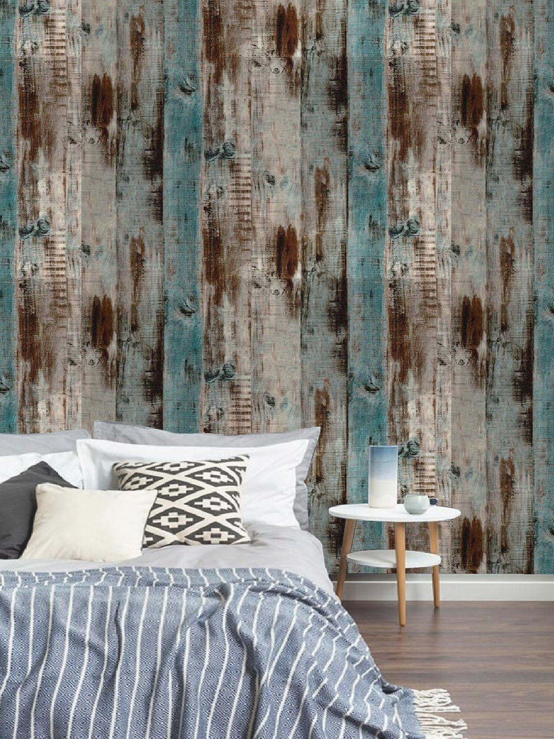 Jaamso Royals Brown Vintage Wood Design Self-Adhesive Wallpaper