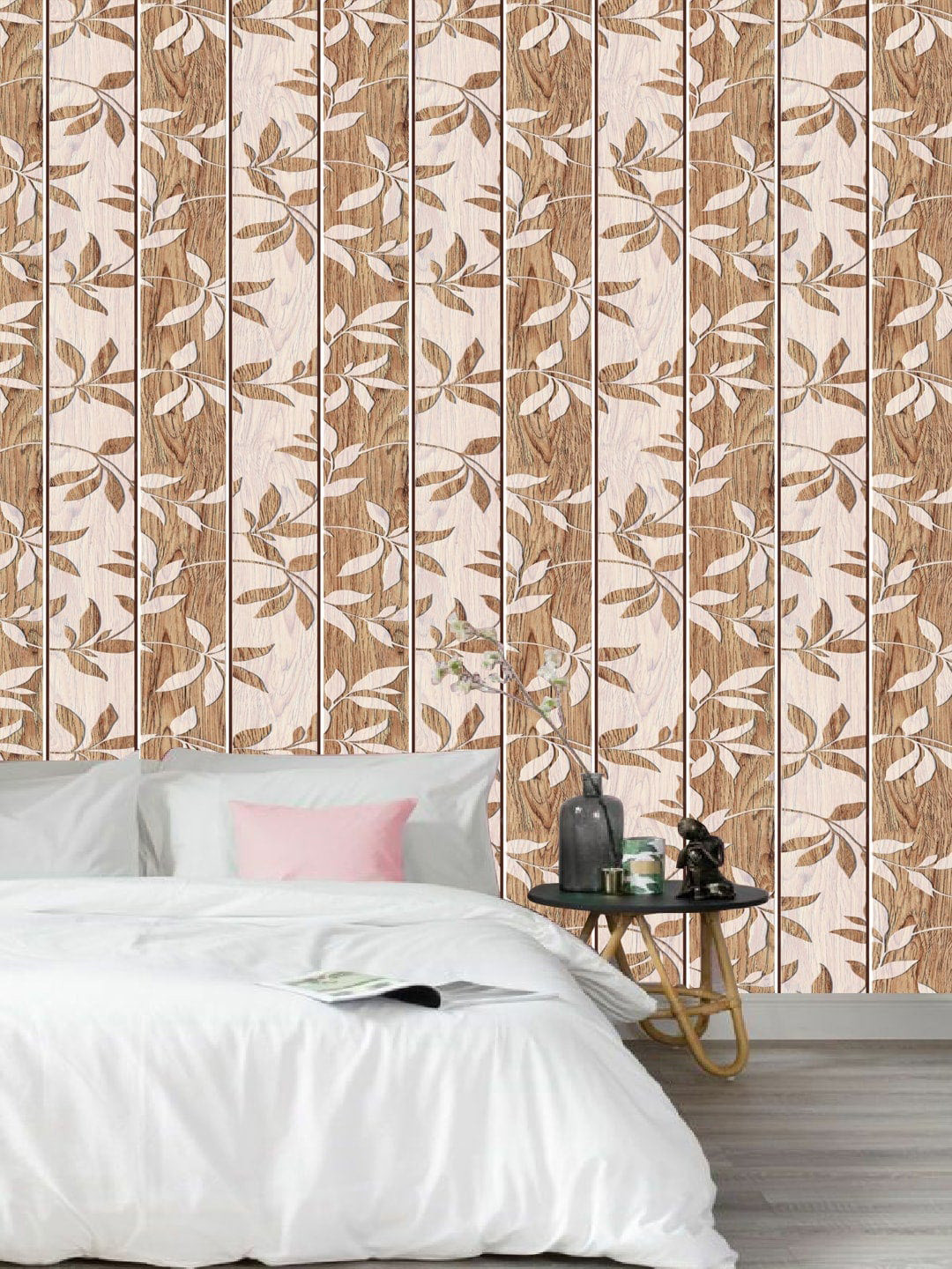 Jaamso Royals Brown Wood Design Self-Adhesive Wallpaper