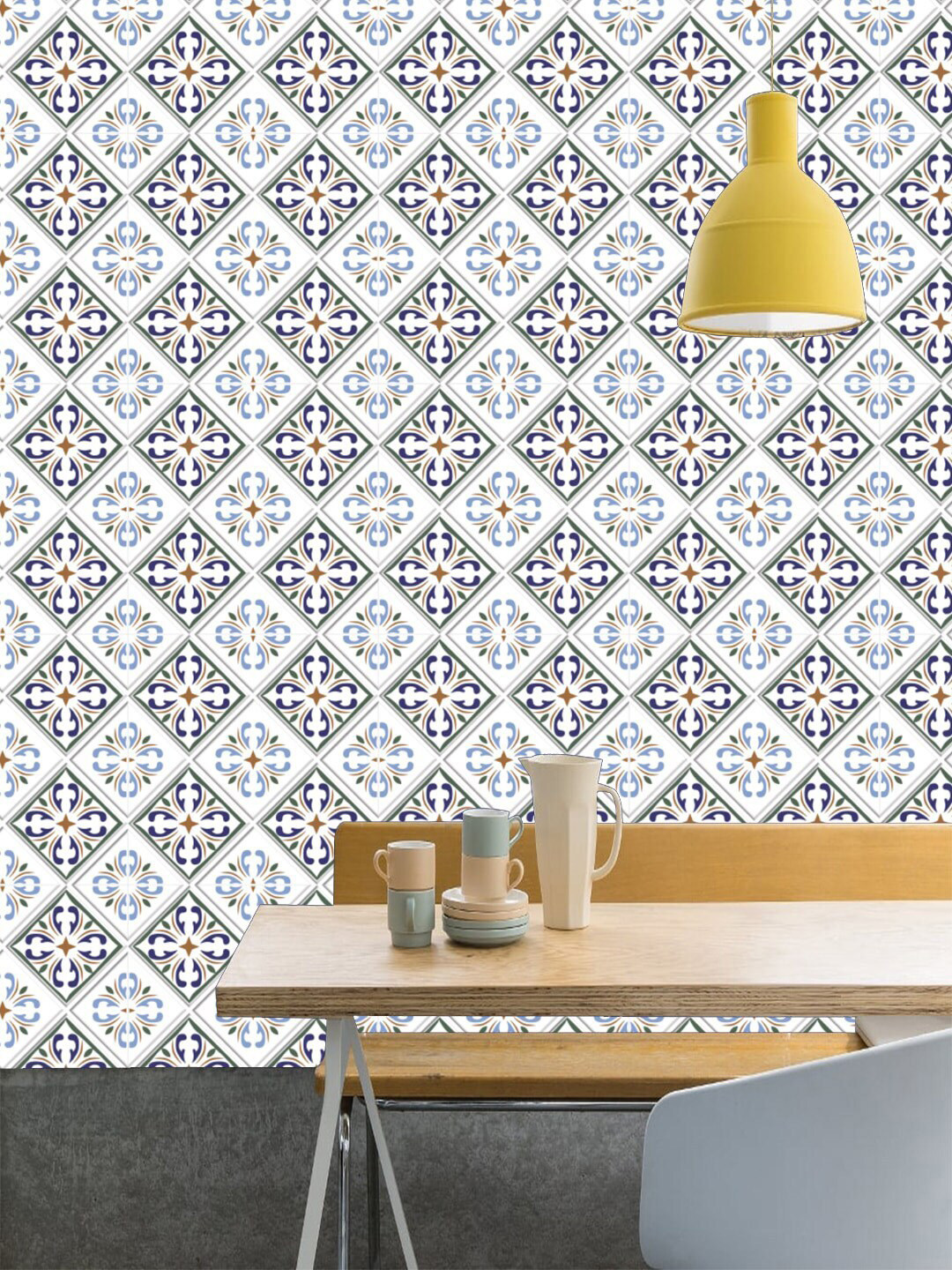Jaamso Royals White & Black Self Adhesive Wallpaper