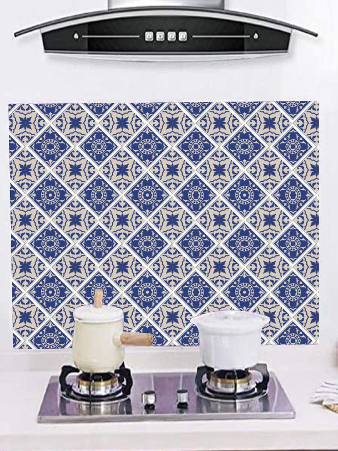 Jaamso Royals Blue 3 Pieces Printed PE Foam 3D Self-Adhesive Wallpaper