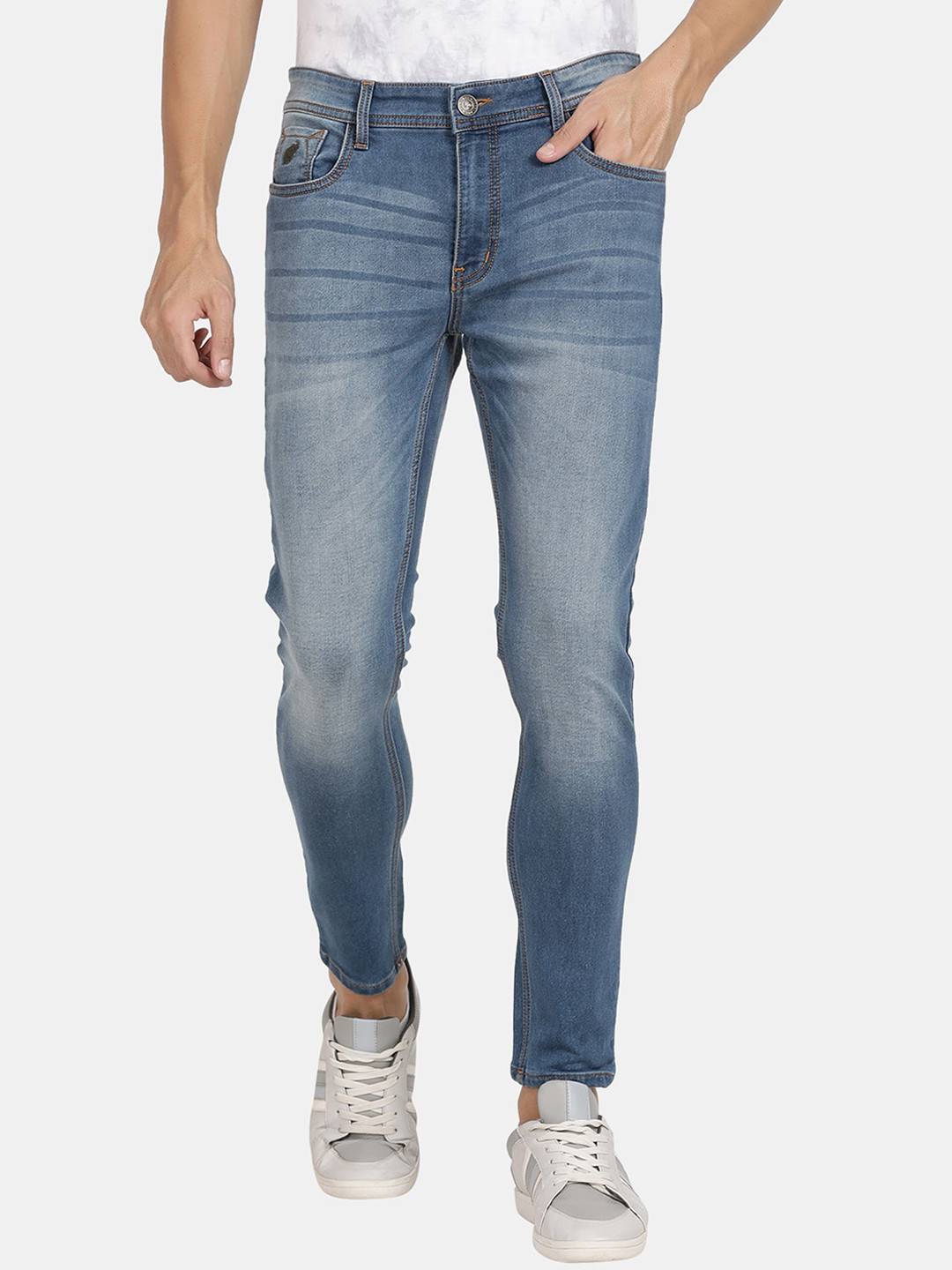 RUG WOODS Men Mid Rise Heavy Fade Clean Look Whiskers Stretchable Jeans