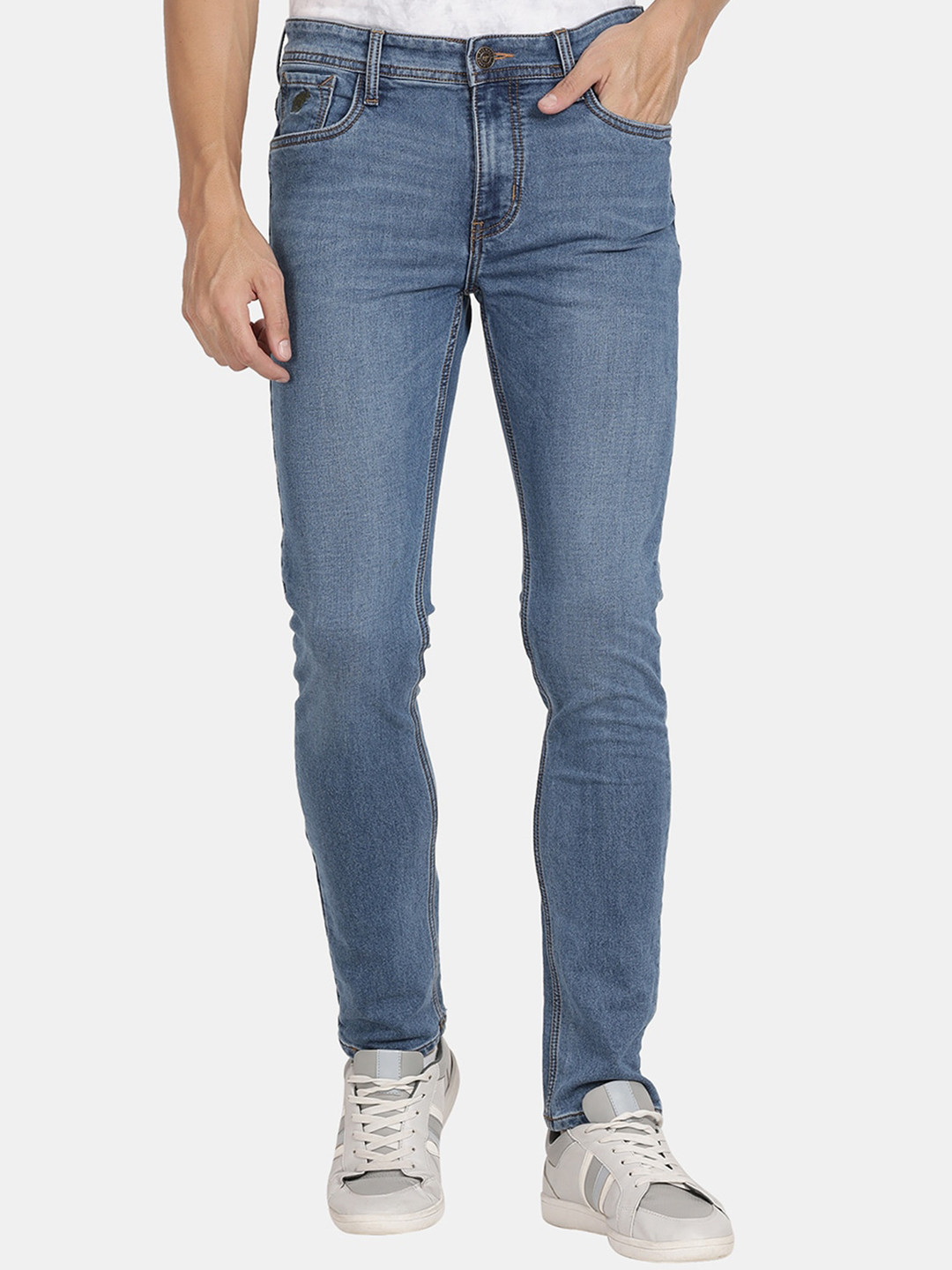 RUG WOODS Men Mid Rise Light Fade Clean Look Whiskers Stretchable Jeans