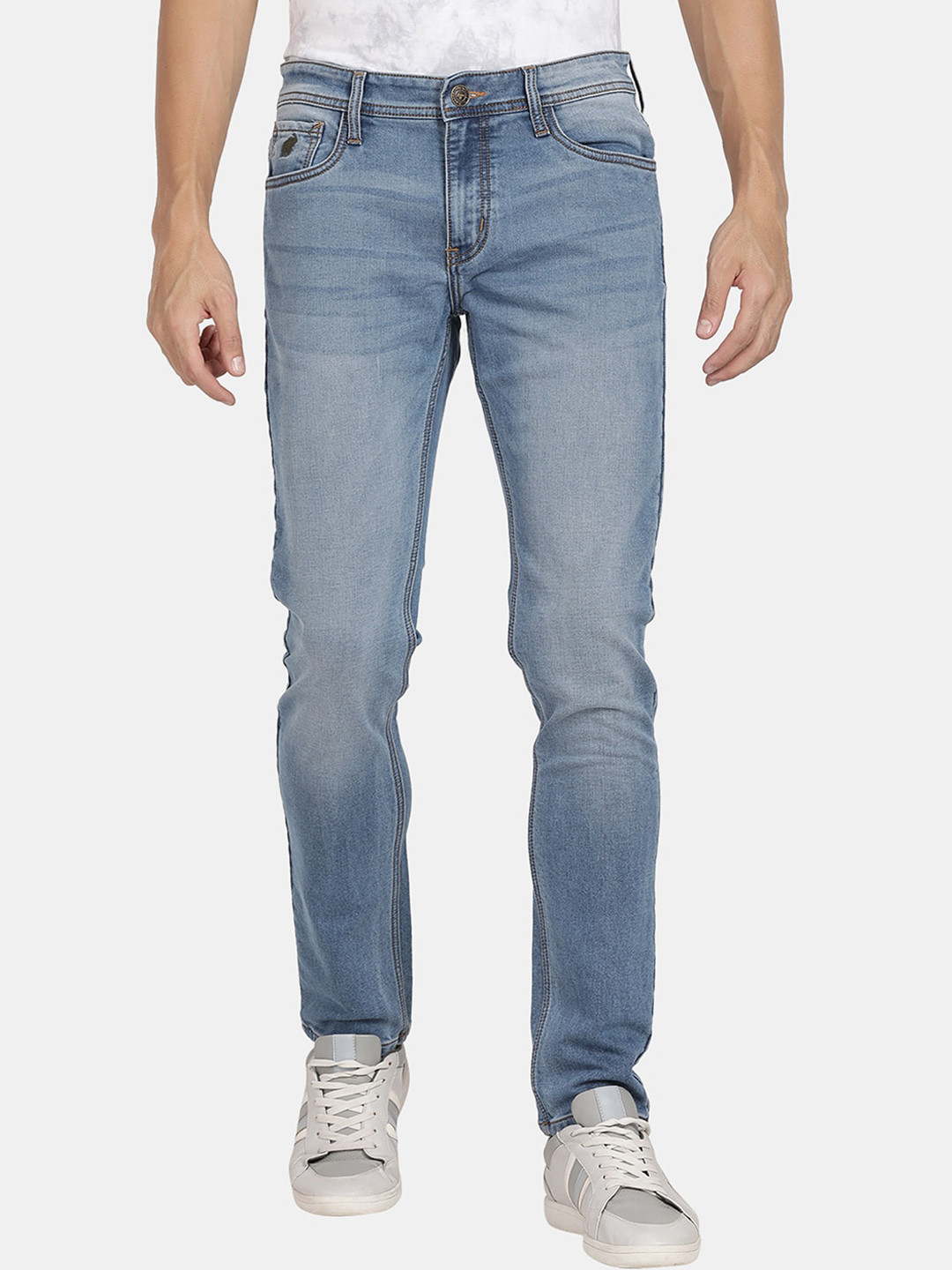 RUG WOODS Men Mid Rise Heavy Fade Clean Look Whiskers Stretchable Jeans