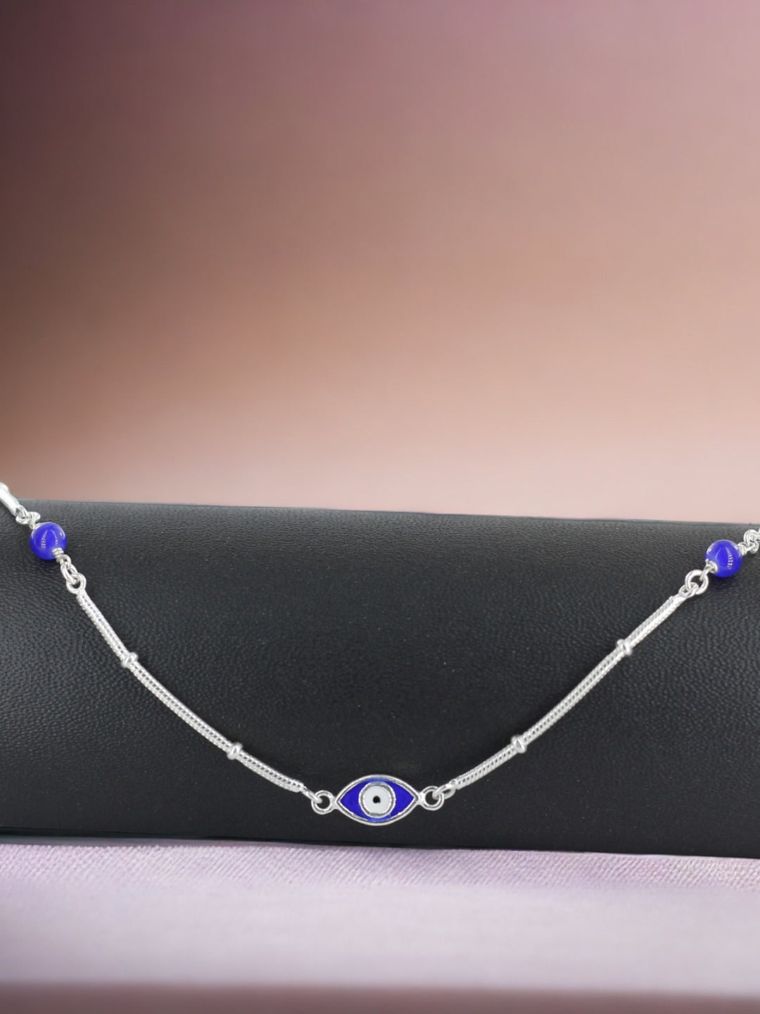 Taraash 925 Sterling Silver Evil Eye Rakhi With Roli chawal & Greeting Card