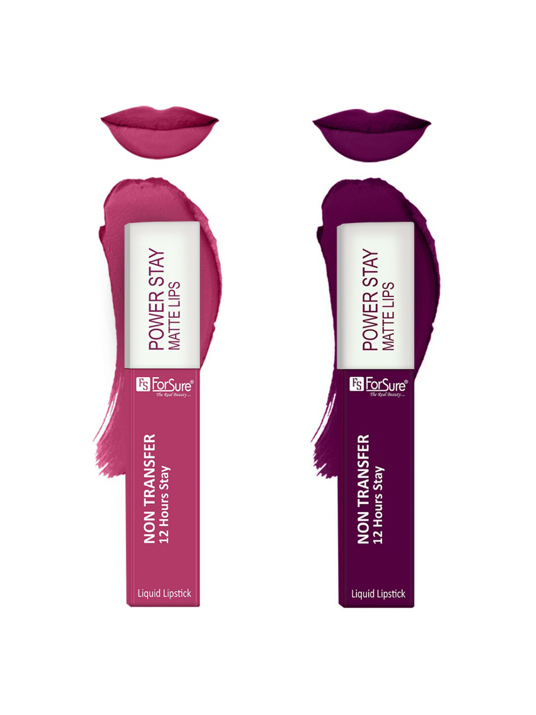 ForSure Set Of 2 Power Stay Matte Non-Transfer Waterproof Liquid Lipstick - 5ml Each