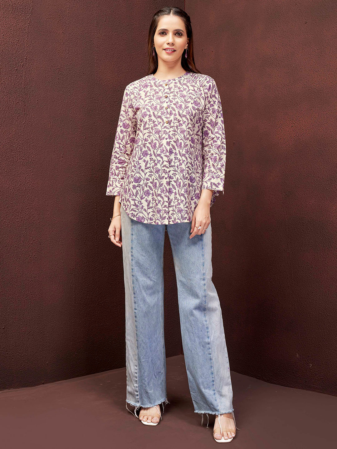 DRESOUL Floral Print Cotton Top