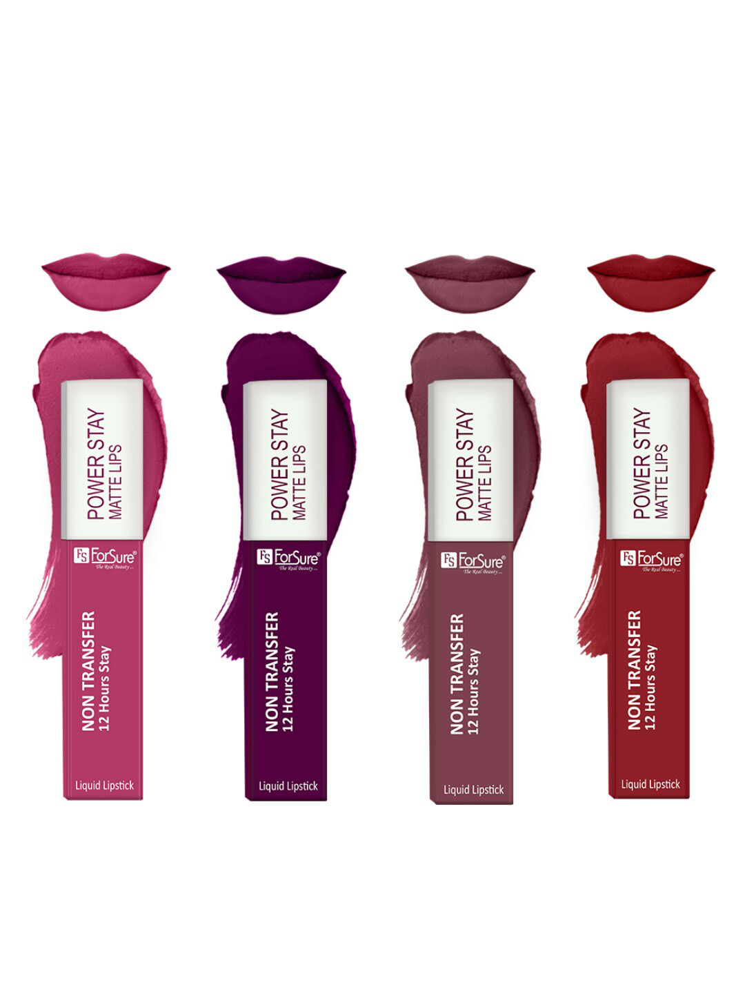 ForSure Set Of 4 Power Stay Liquid Lipstick 5 ml Each - Shade 03, 22, 23, 10