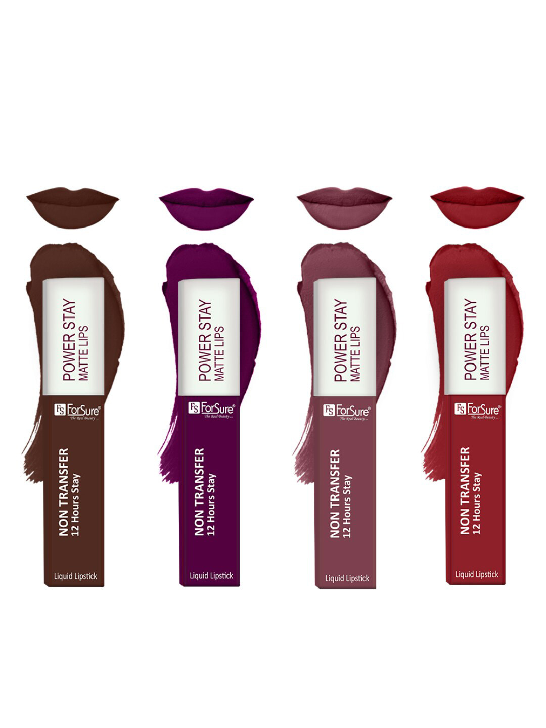 ForSure Set Of 4 Power Stay Liquid Lipstick 5 ml Each - Shade 03, 22, 23, 16