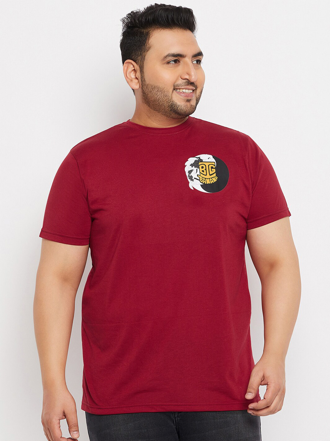 bigbanana Typography Placement Print Bio Finish Plus Size T-shirt