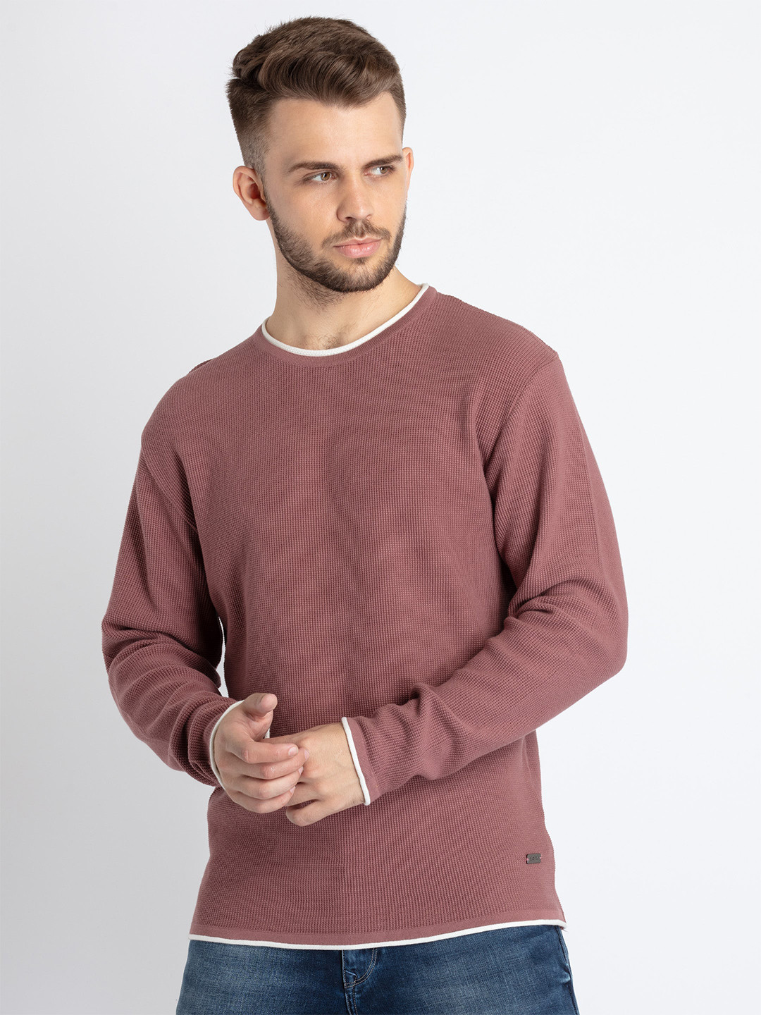 Status Quo Ribbed Cotton Pullover Sweater