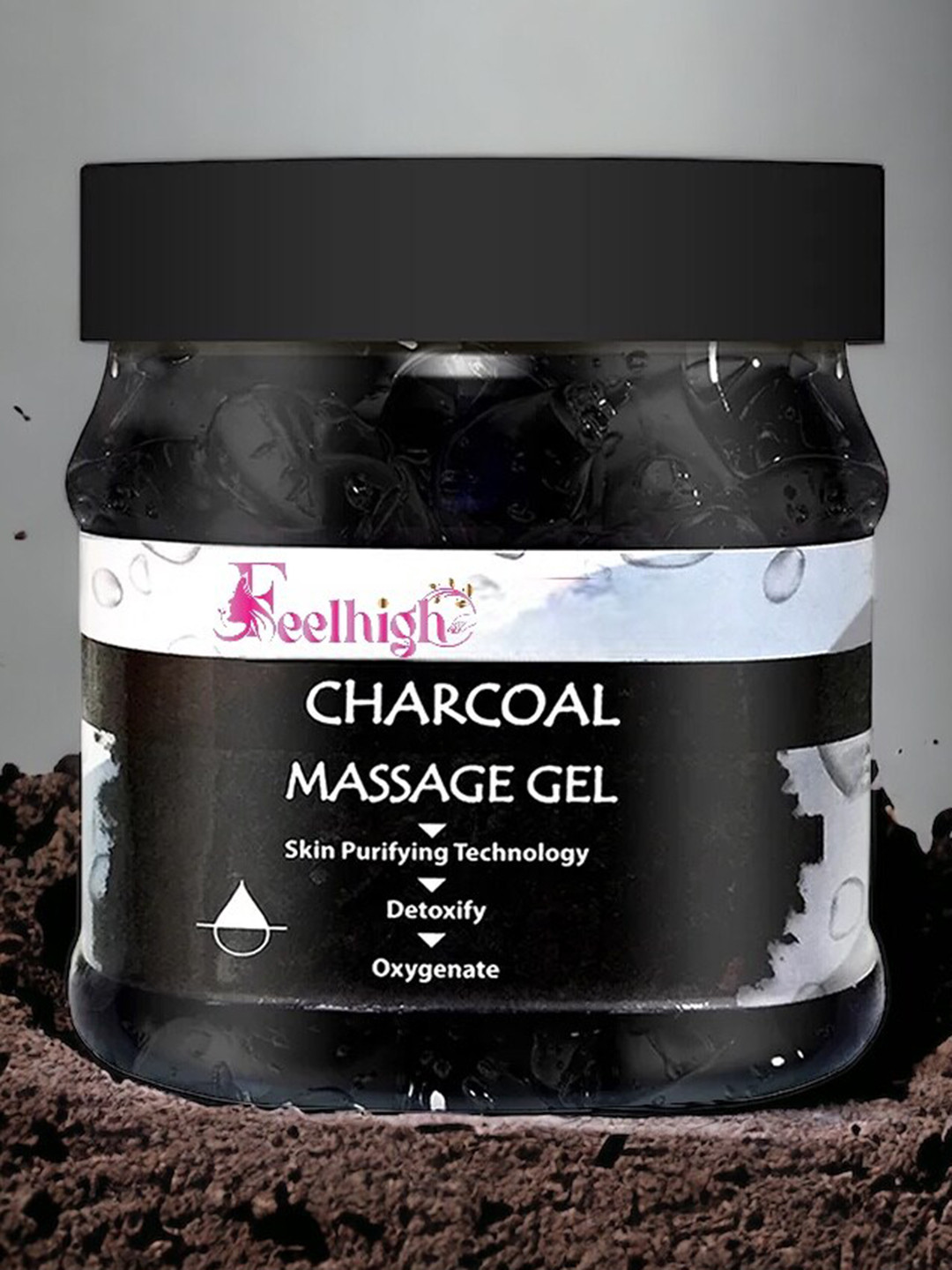 FEELHIGH Charcoal Massage Gel with Skin Purifying Technology - 500 ml