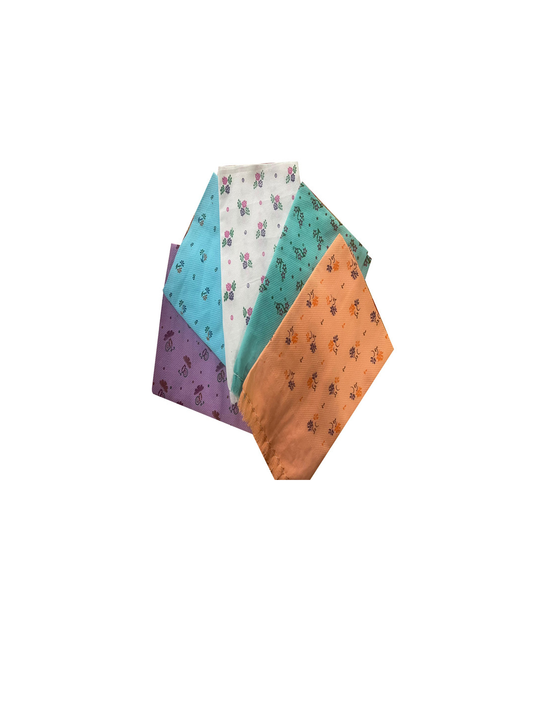 AMRO BEAUTILITY NEEDS Green & Pink 5 Pieces Printed 250 GSM Cotton Bath Towels