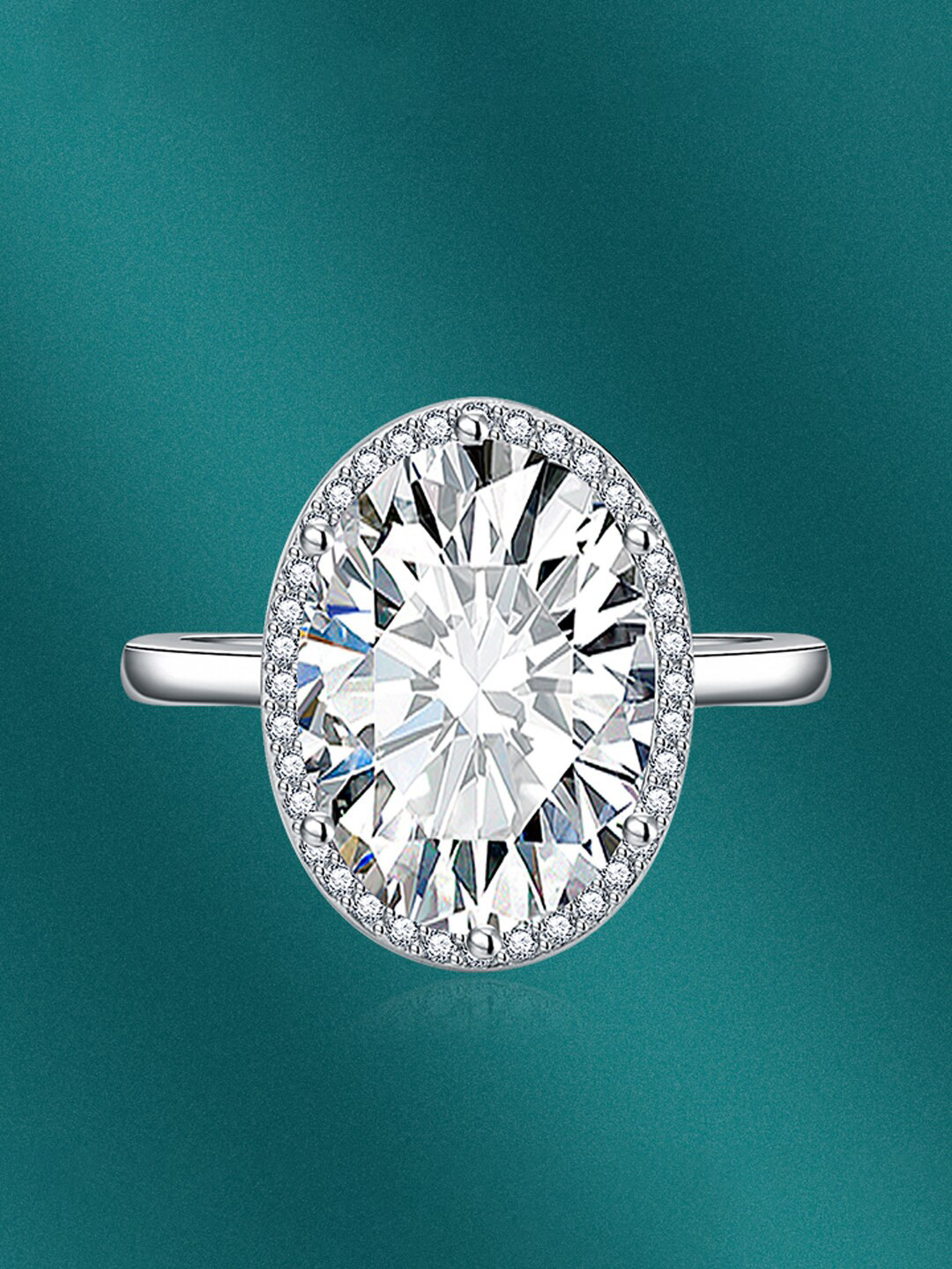 Designs & You Silver Plated Crushed Ice Cut Adjustable Finger Ring