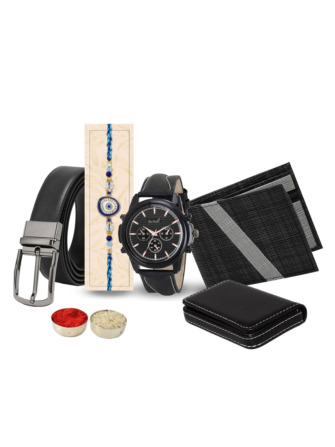 FTRelish Men Watch Wallet Cardholder & Hamper Rakhi Gift Set